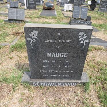 SCHRAVENSANDE Madge 1916-1984