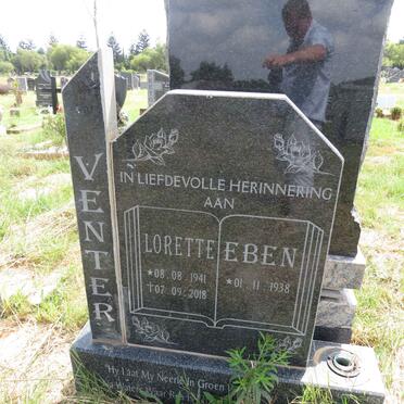 VENTER Eben 1938- & Lorette 1941-2018