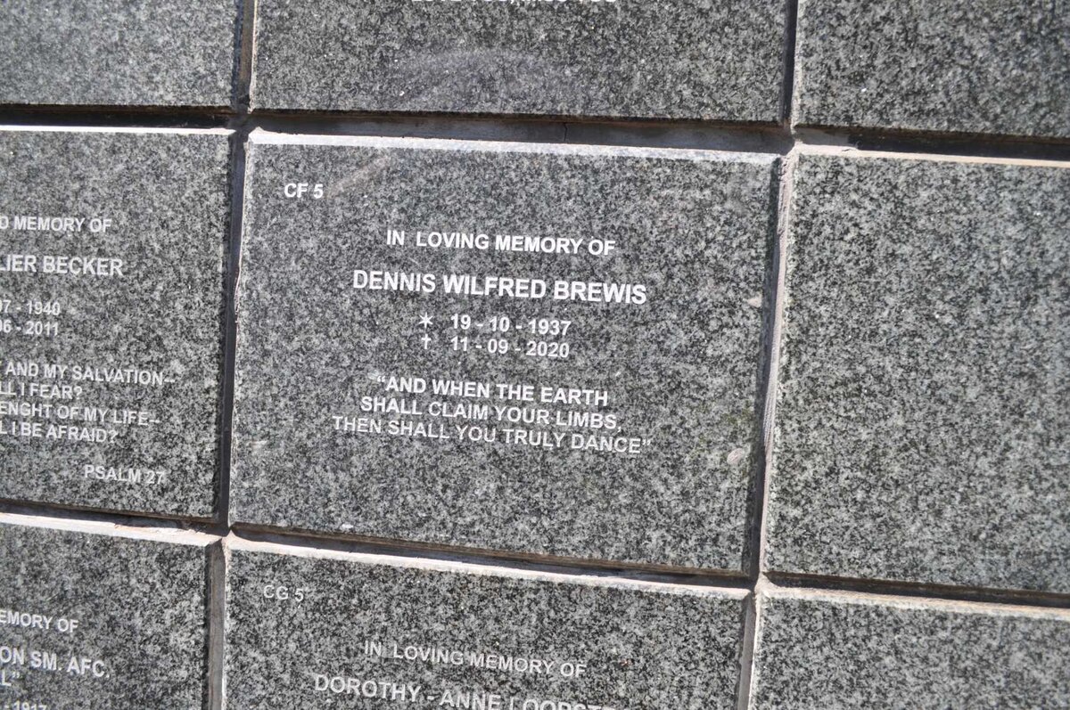 BREWIS Dennis Wilfred 1937-2020