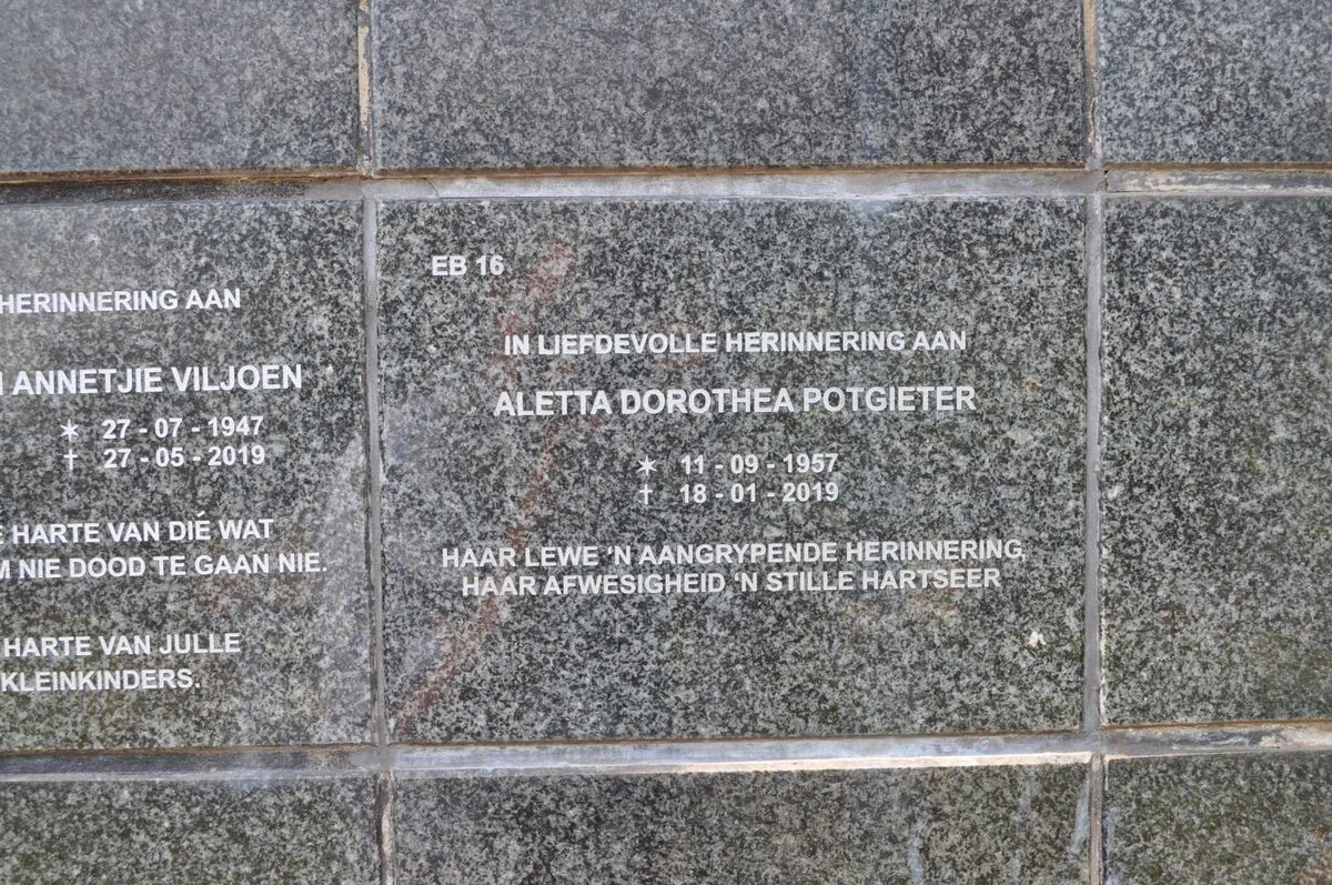 POTGIETER Aletta Dorothea 1957-2019