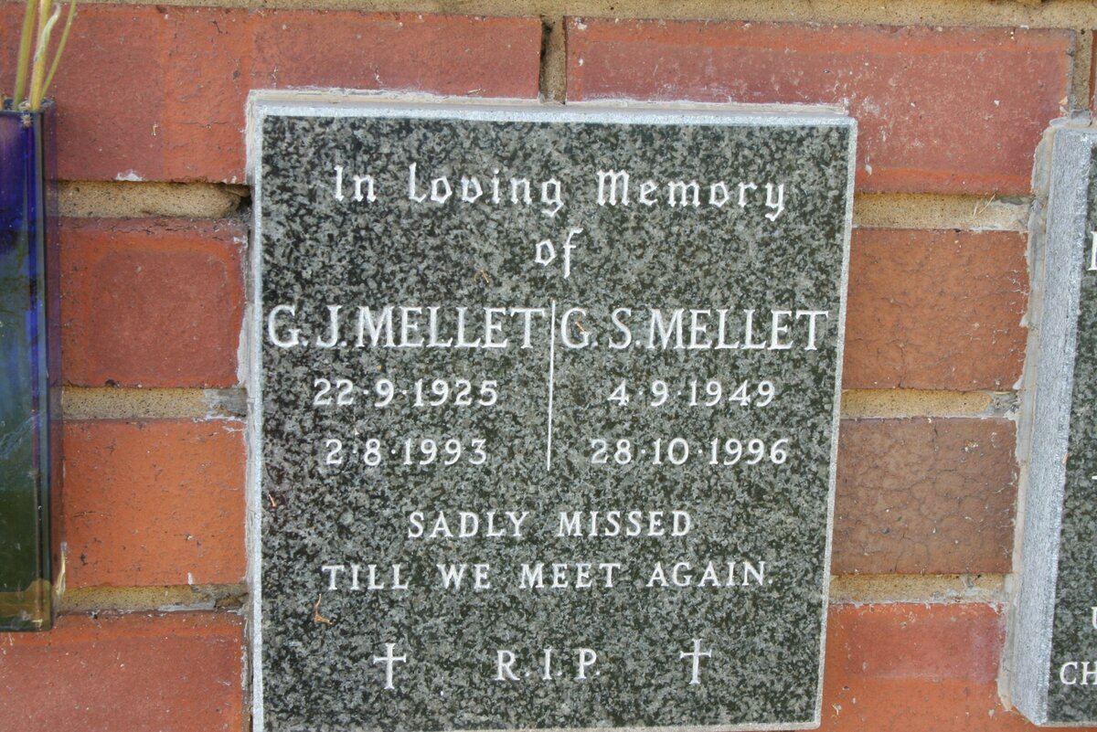 MELLET G.J. 1925-1993 &amp; G.S. 1949-1996