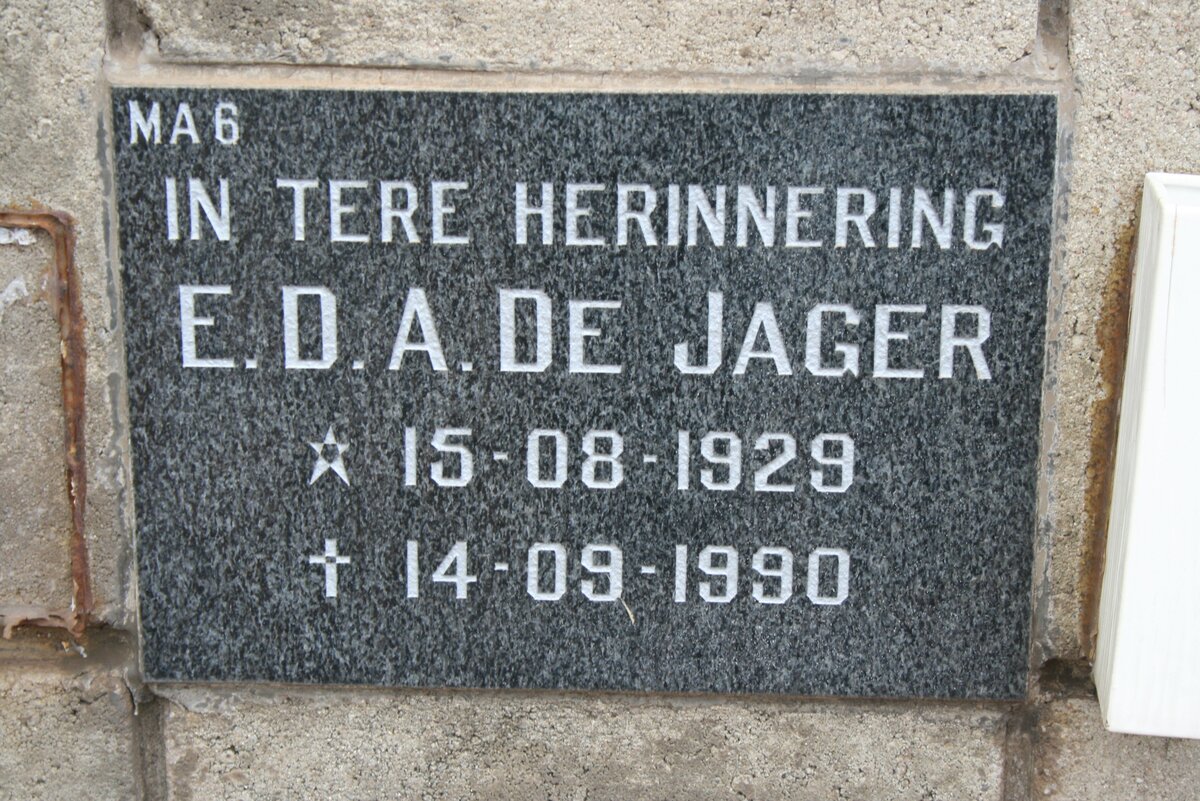 JAGER E.D.A., de 1929-1990