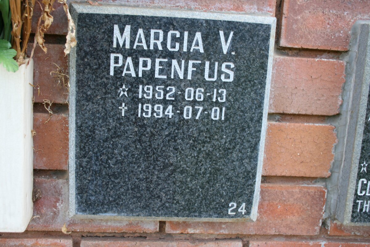 PAPENFUS Marcia V. 1952-1994