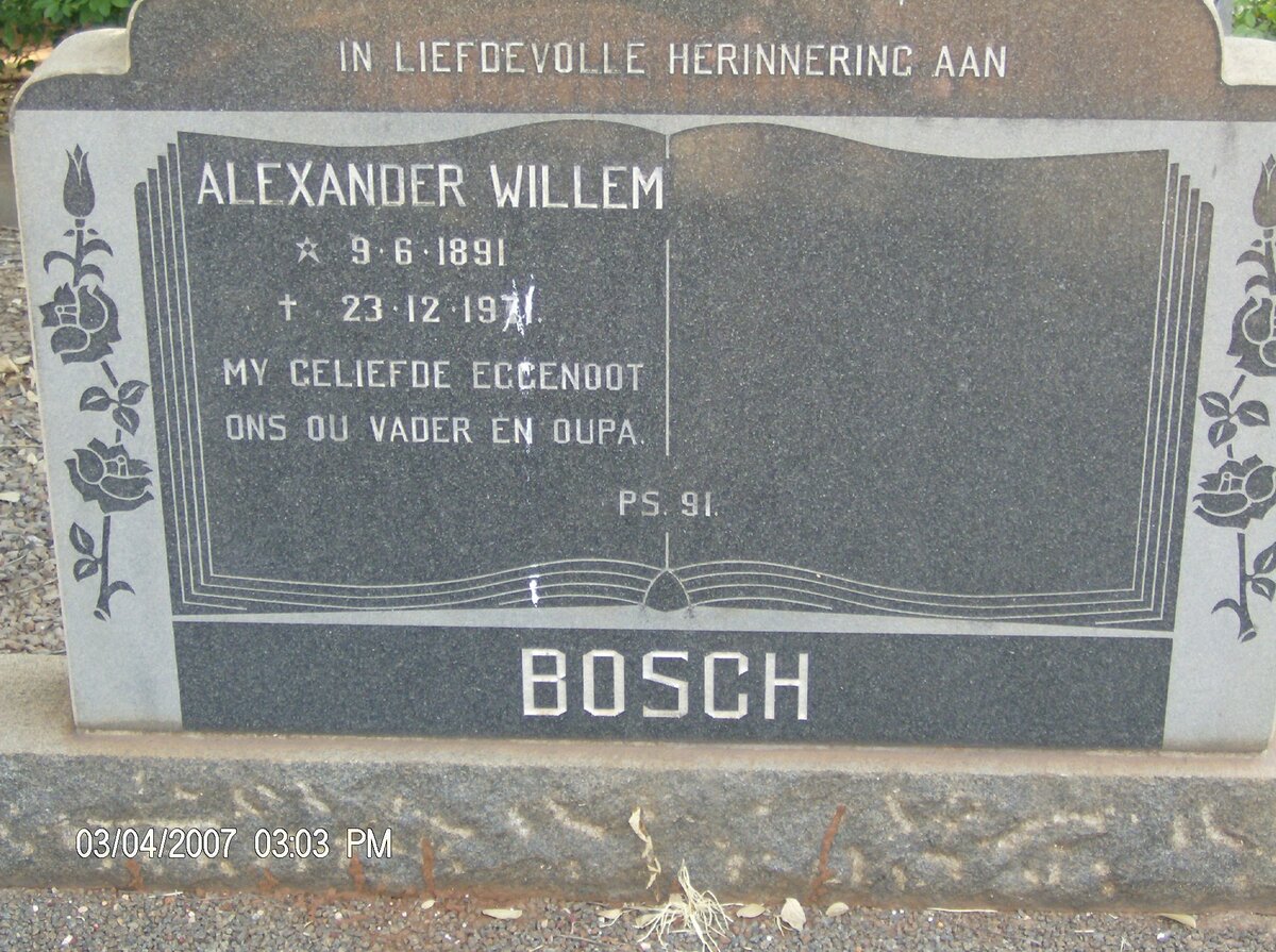 BOSCH Alexander Willem 1891-1971