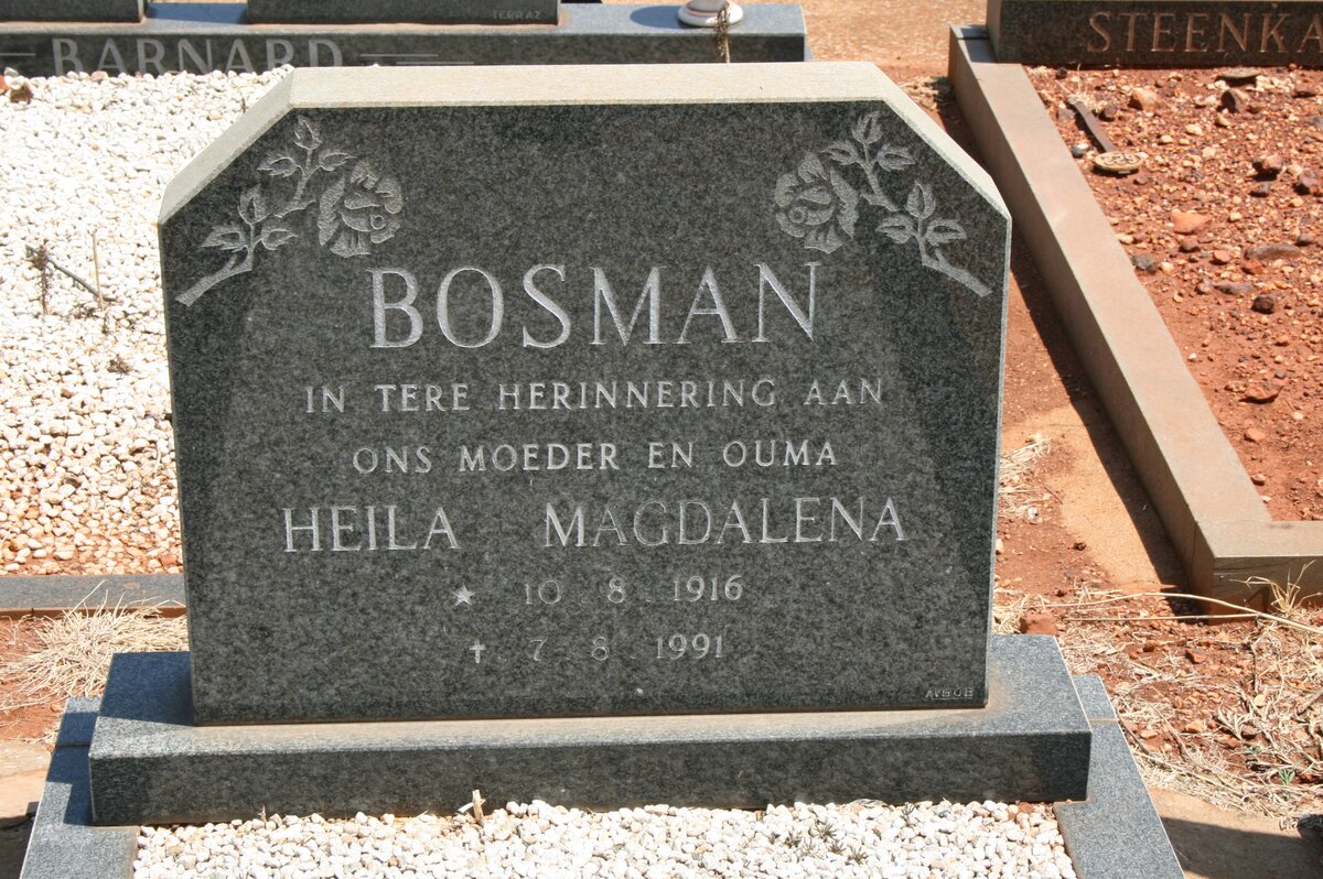 BOSMAN Heila Magdalena 1916-1991
