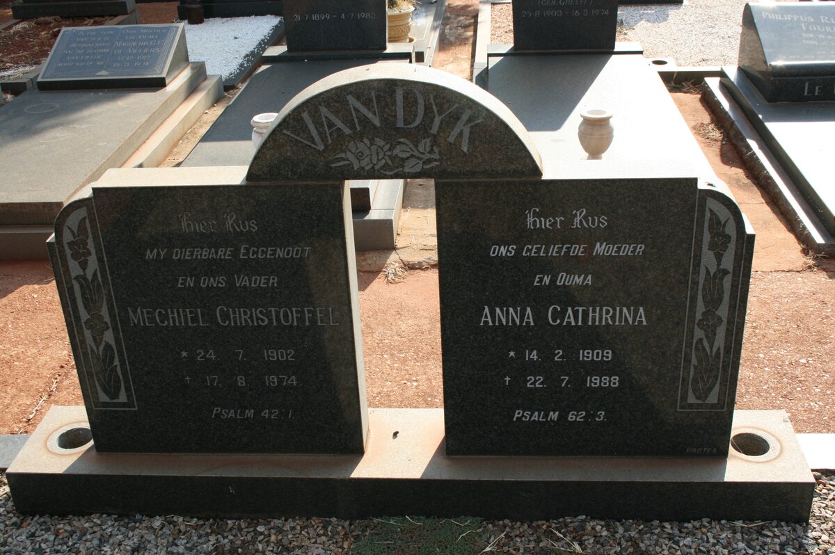 DYK Mechiel Christoffel, van 1902-1974 &amp; Anna Cathrina 1909-1988