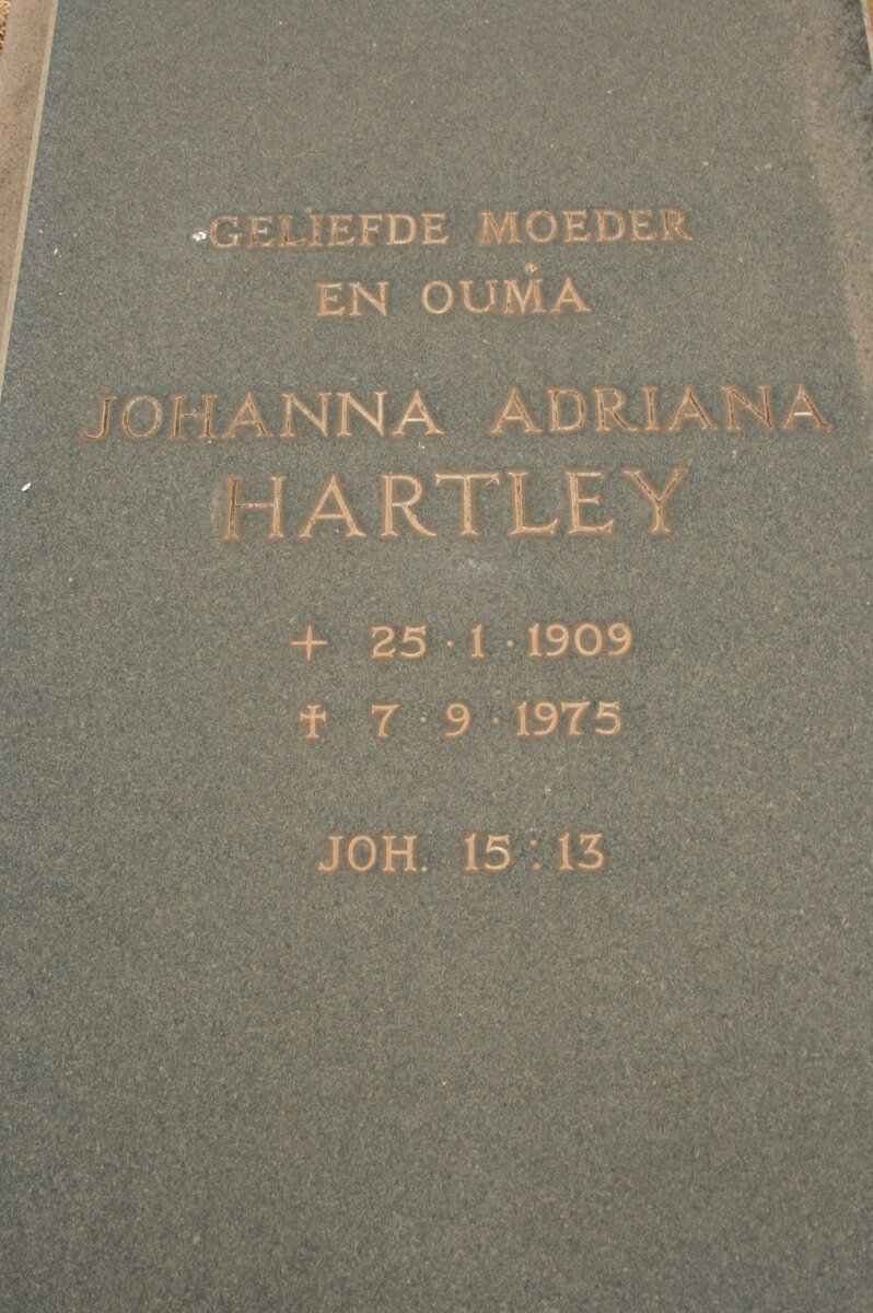 HARTLEY Johanna Adriana 1909-1975
