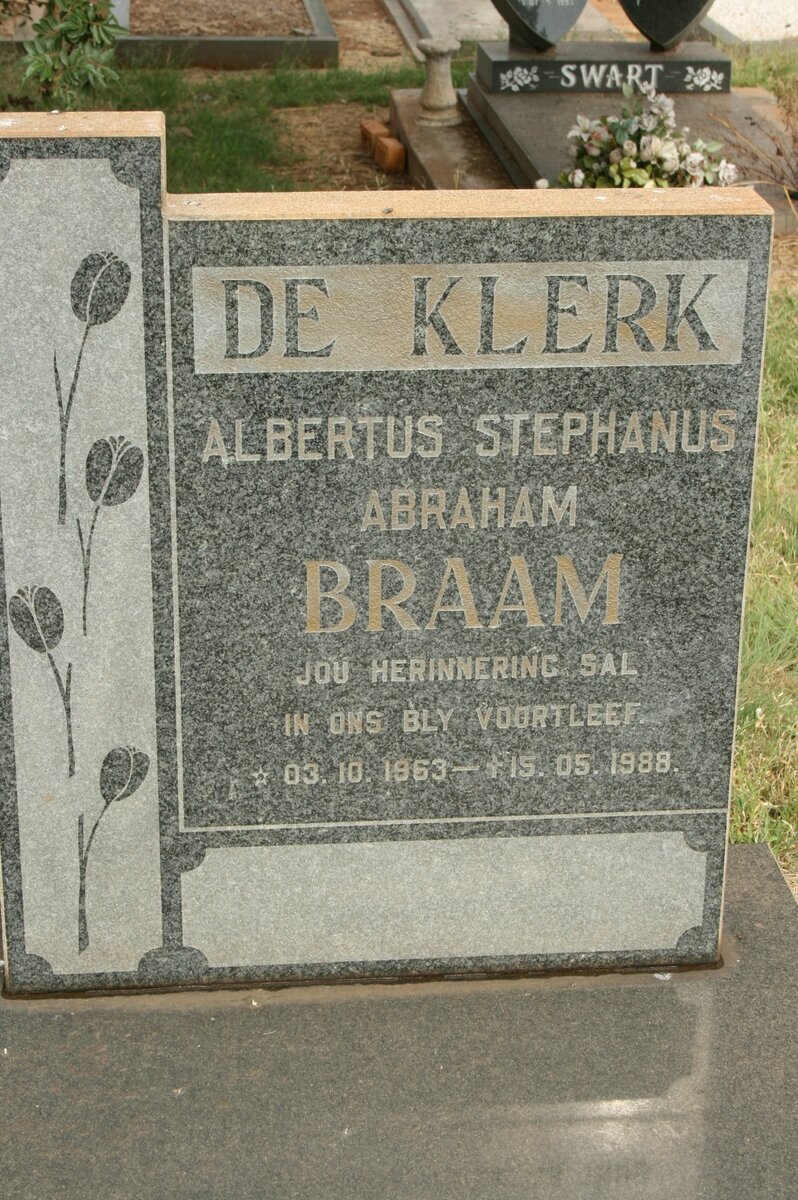 KLERK Albertus Stephanus Abraham, de 1963-1988