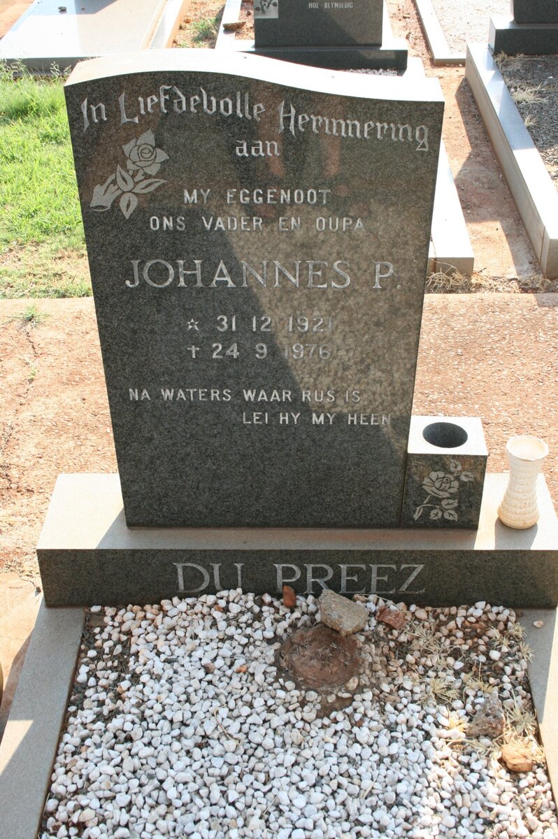 PREEZ Johannes P., du 1921-1976