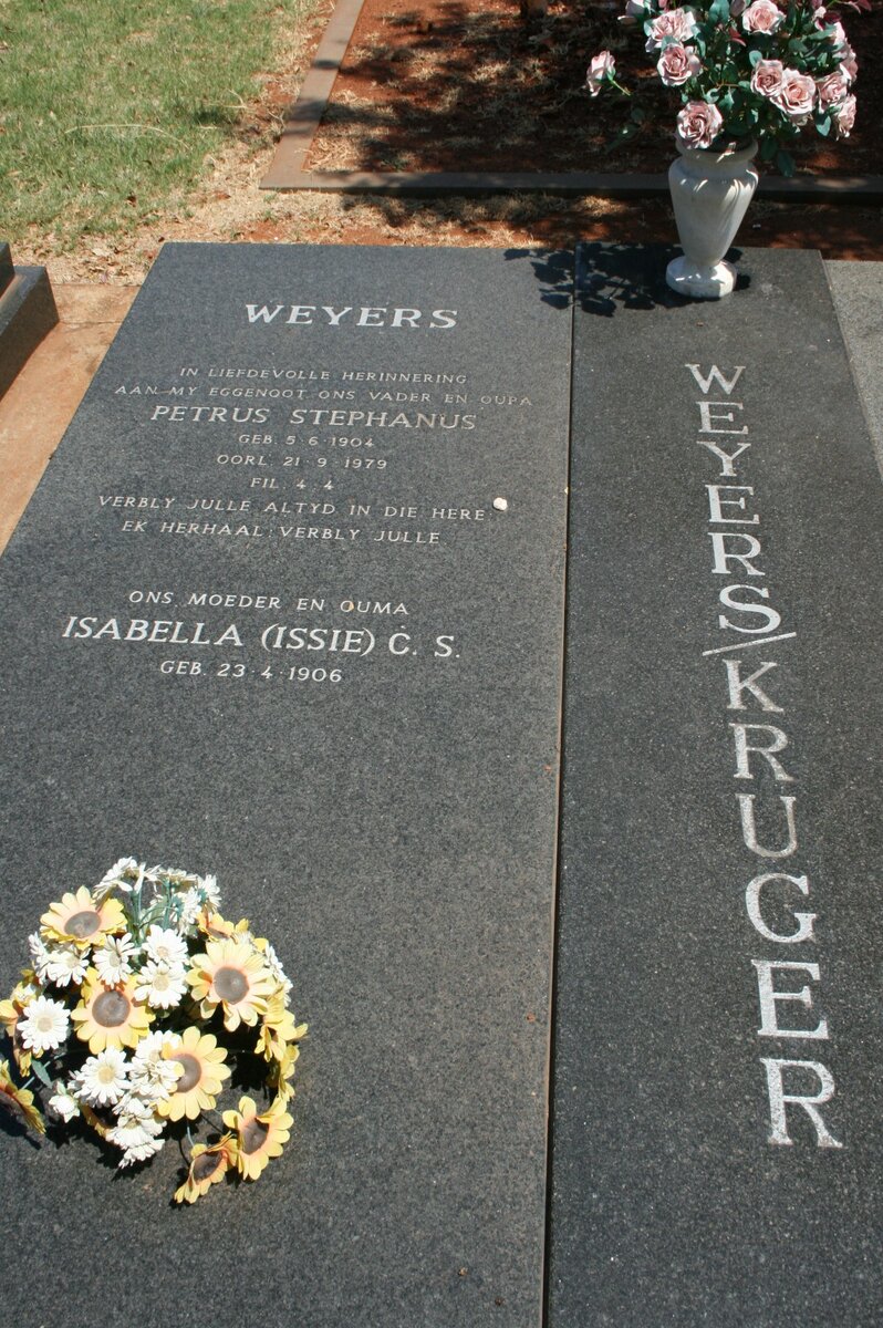 WEYERS Petrus Stephanus 1904-1979 &amp; Isabella C.S. 1906-
