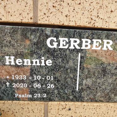 GERBER Hennie 1933-2020