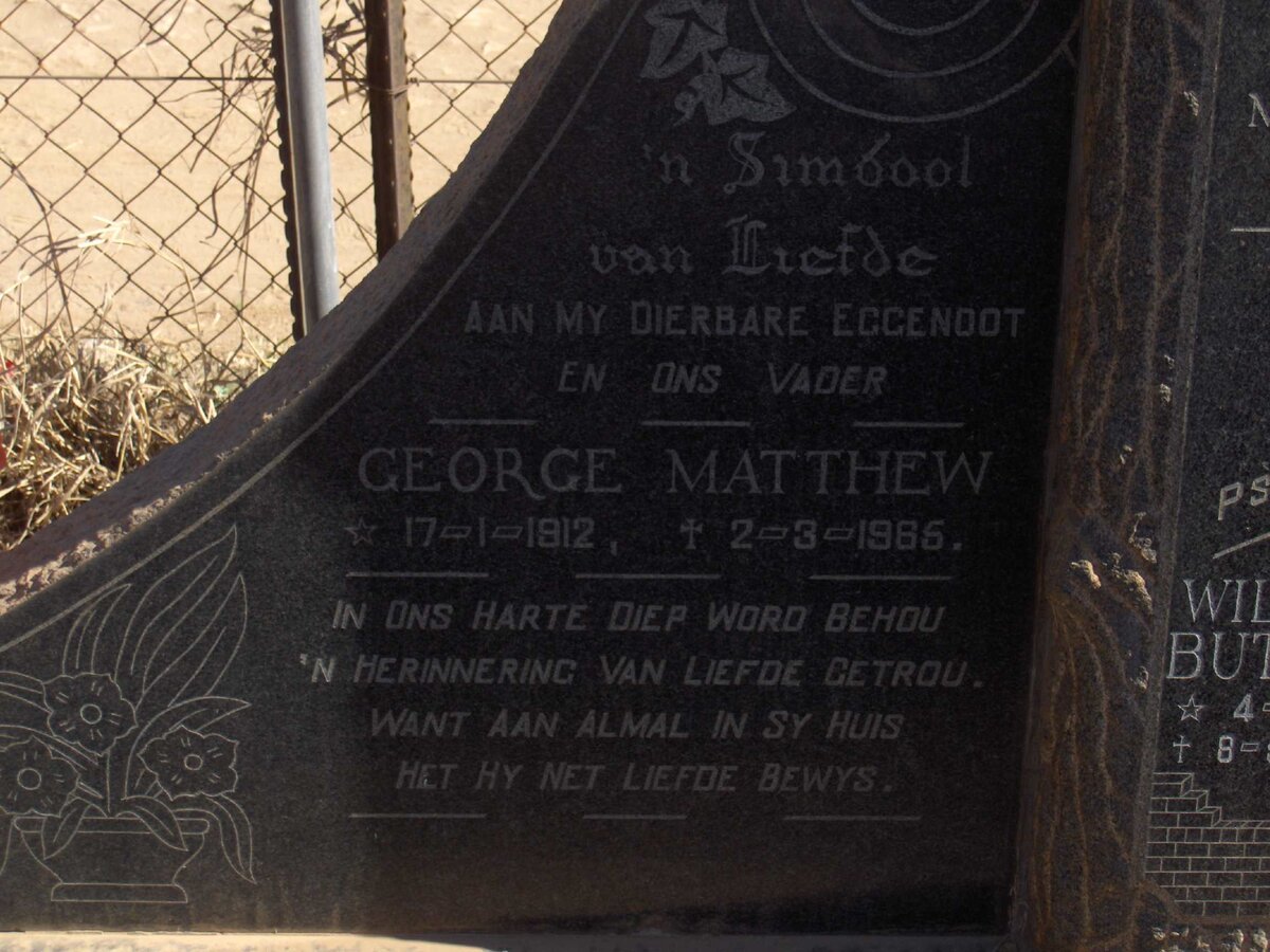 BUTLER George Matthew 1912-1965  :: BUTLER William 1935-2000