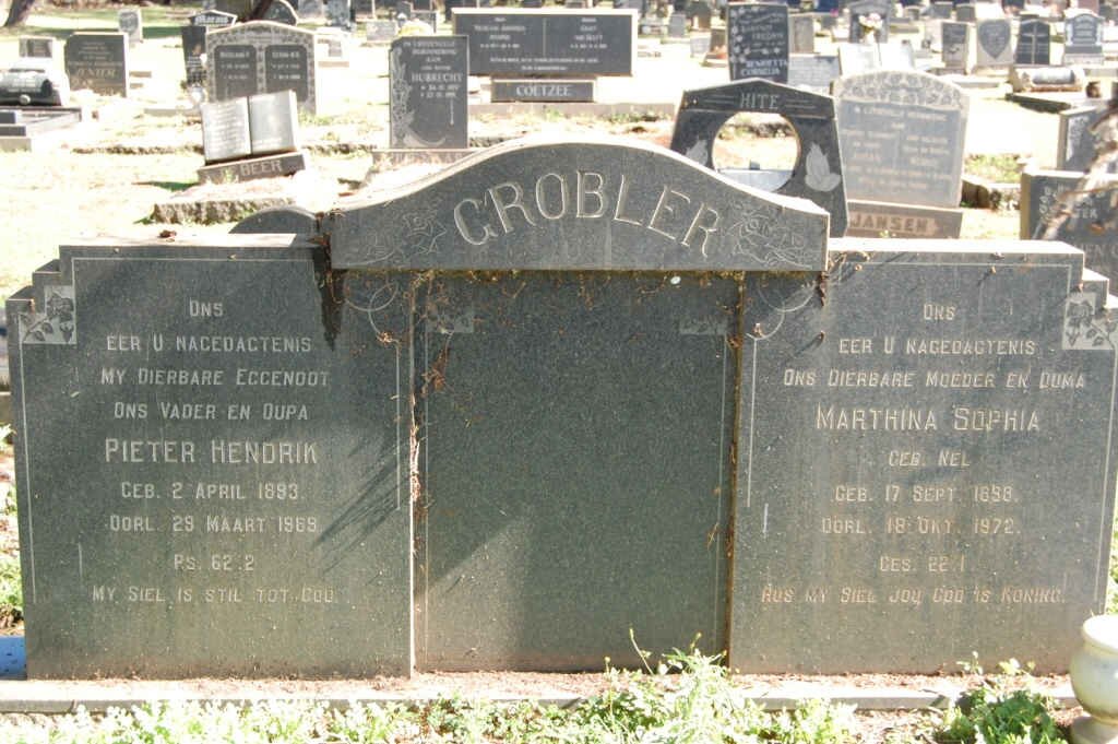 GROBLER Pieter Hendrik 1893-1969 &amp; Marthina Sophia NEL 1898-1972