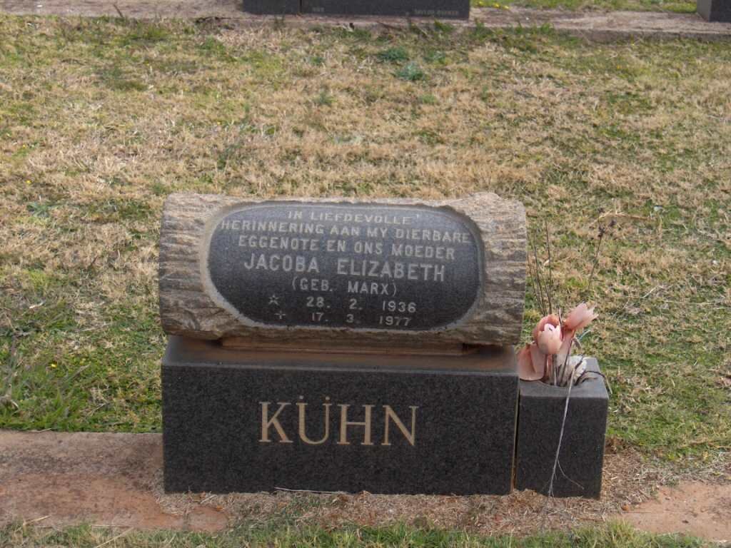 KüHN Jacoba Elizabeth nee MARX 1936-1977