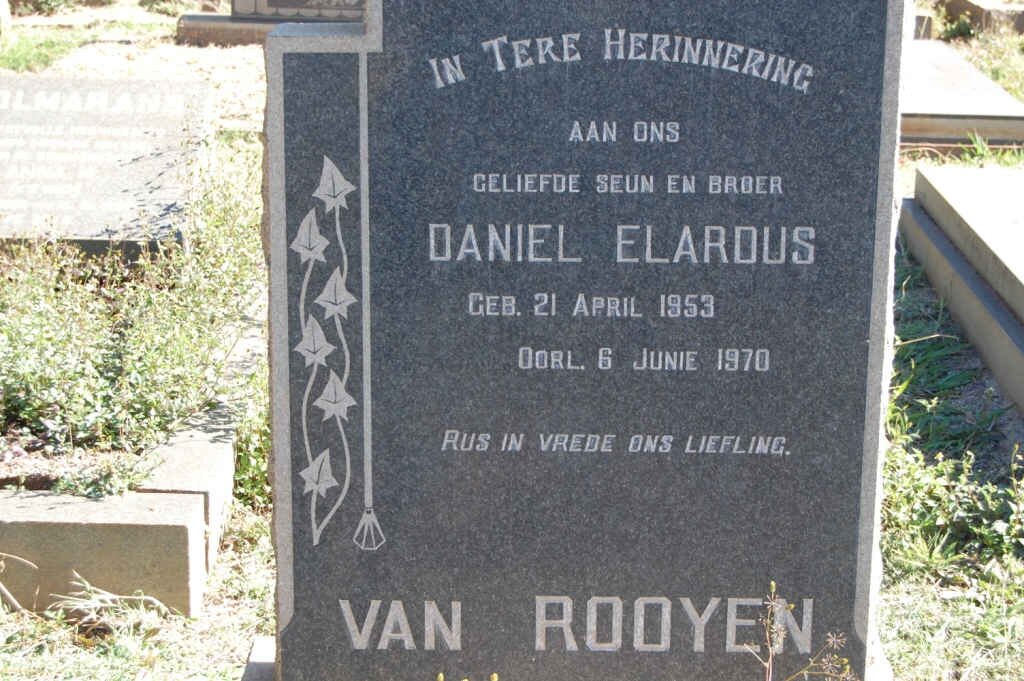 ROOYEN Daniel Elardus, van 1953-1970
