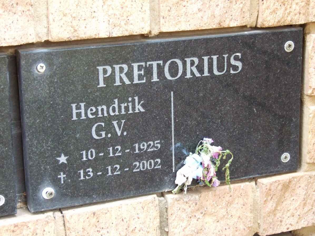 PRETORIUS Hendrik G.V. 1925-2002