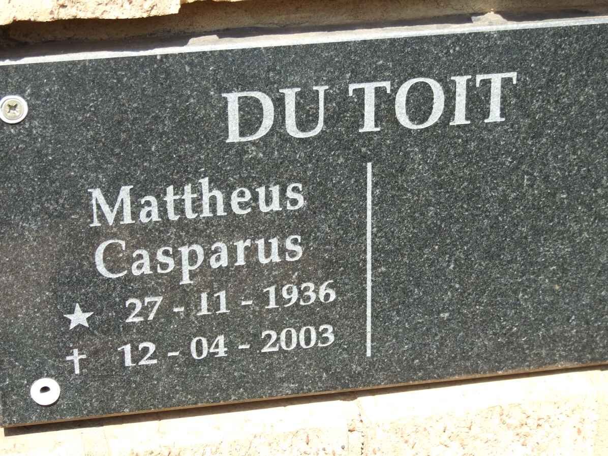 TOIT Mattheus Casparus, du 1936-2003