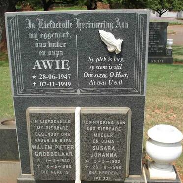 HEEVER Willem Pieter Grobbelaar, van den 1920-1980 &amp; Susara Johanna 1922-1980 :: VAN DEN HEEVER Awie 1947-1999