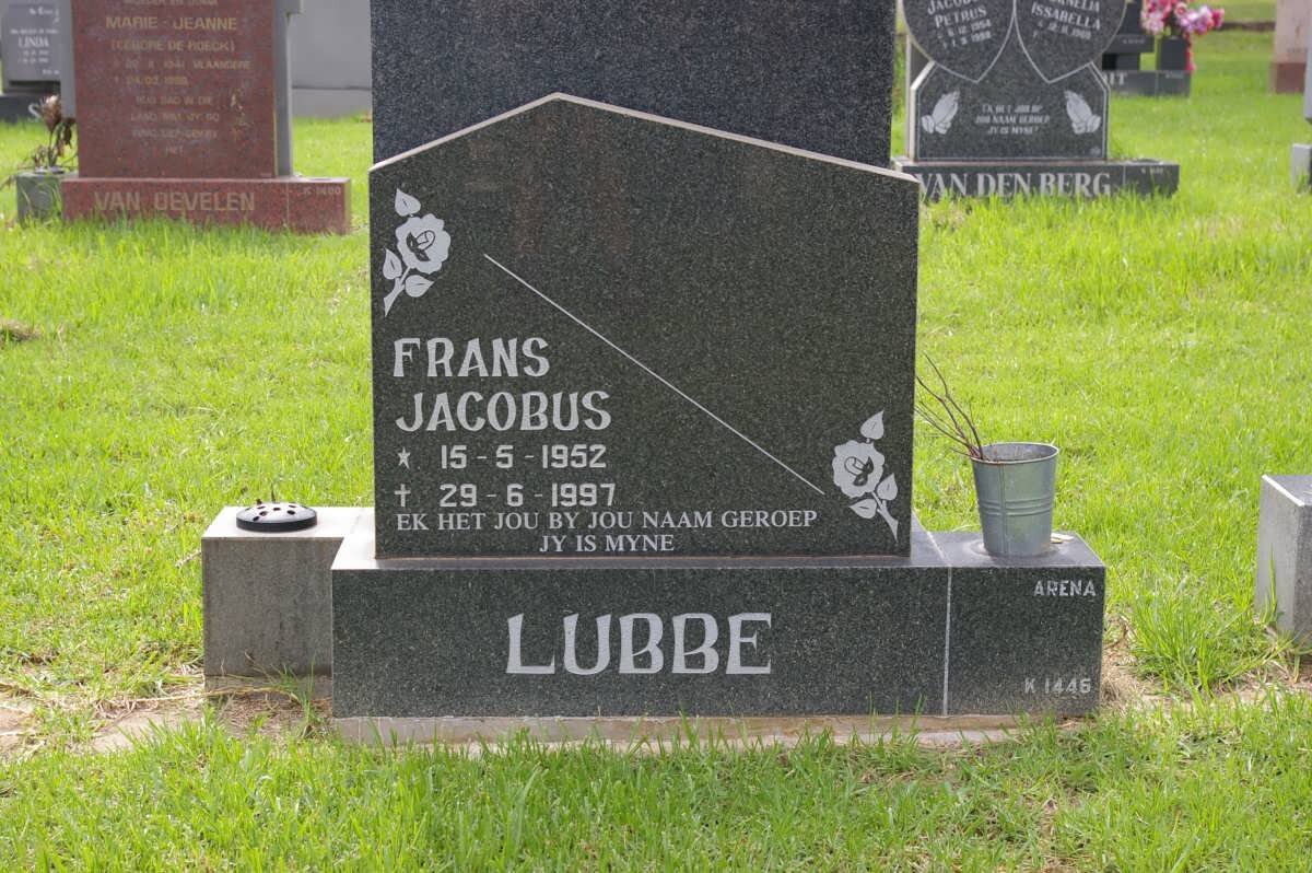 LUBBE Frans Jacobus 1952-1997