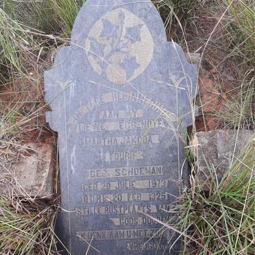 FOURIE Martha Jakoba nee SCHOEMAN 1873-1925