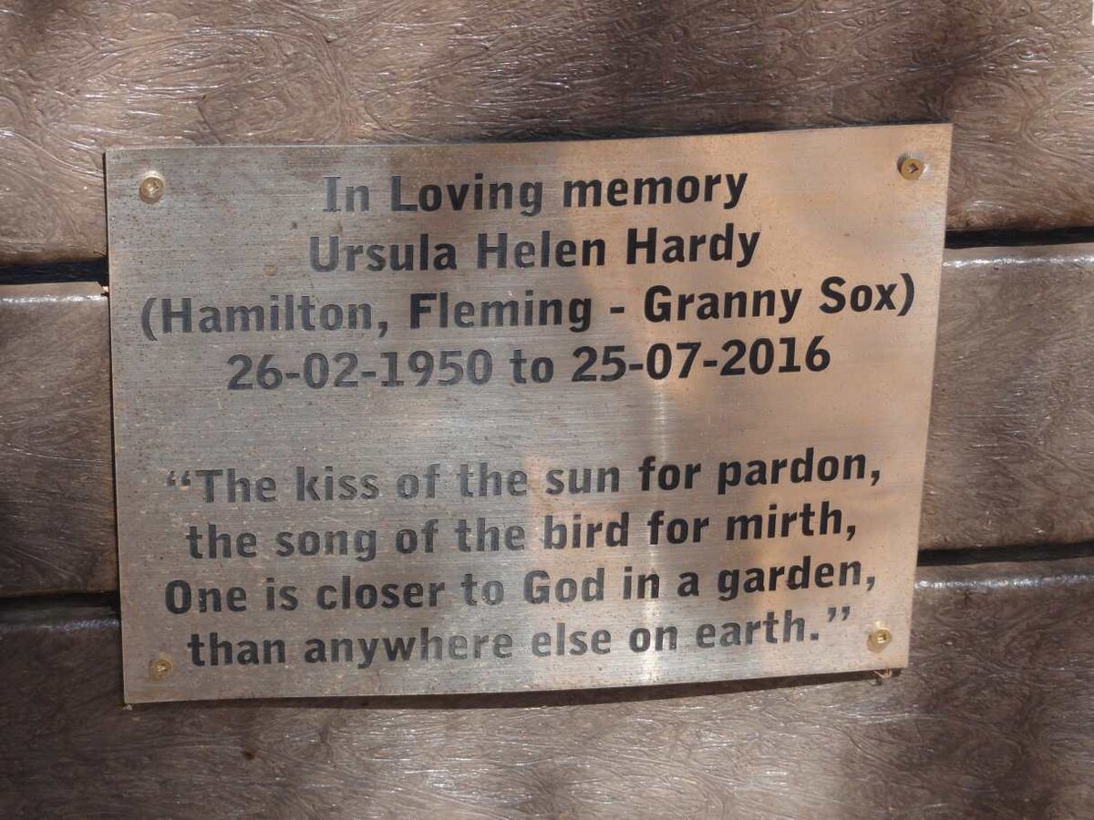 HARDY Ursula Helen previously HAMILTON, FLEMING 1950-2016