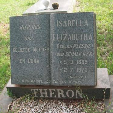 THERON Isabella Elizabetha nee DU PLESSIS VAN SCHALKWYK 1899-1973