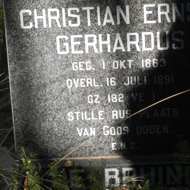 BRUIND Christian Ernst Gerhardus, de 1863-1891