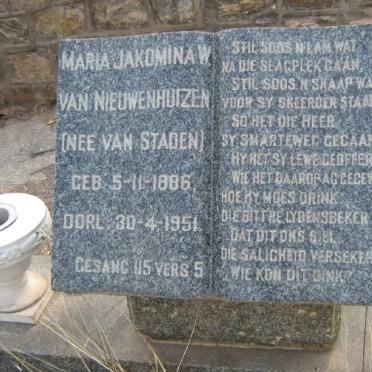 NIEUWENHUIZEN Maria Jakomina W., van nee VAN STADEN 1886-1951