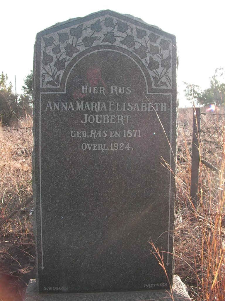 JOUBERT Anna Maria Elisabeth nee RAS  1871-1924