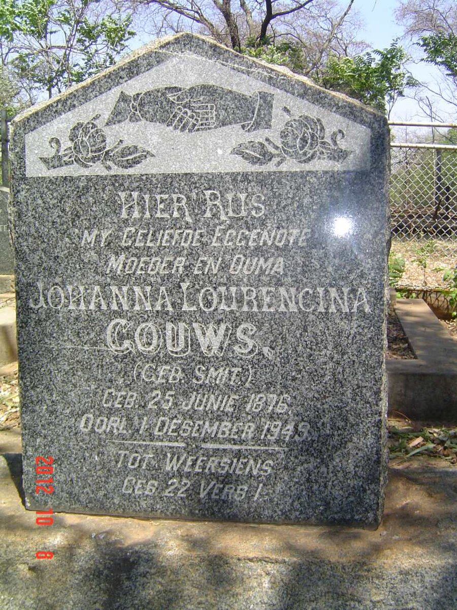 GOUWS Johanna Lourencina nee SMIT 1876-1949