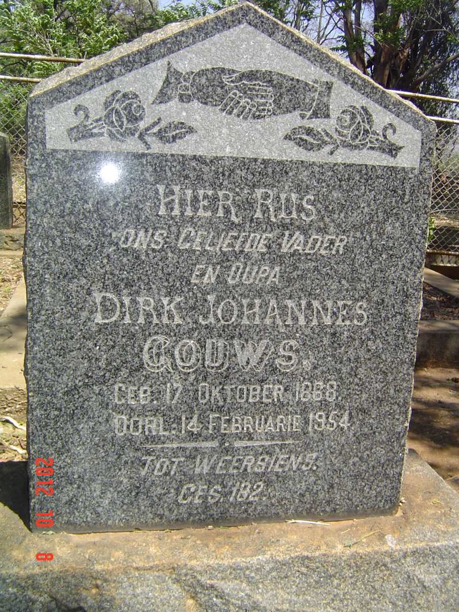 GOUWS Dirk Johannes 1868-1954