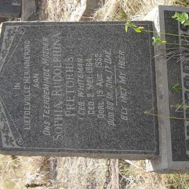 PRETORIUS Sophia Rudolphina nee WHITEMAN 1864-1952