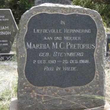 PRETORIUS Martha M.C. nee STEYNBERG 1910-1968