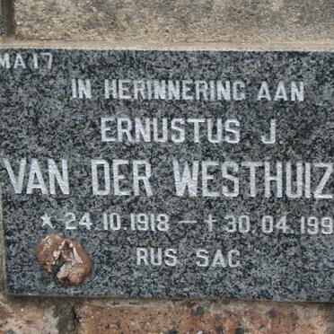 WESTHUIZEN Ernustus J., van der 1918-1991