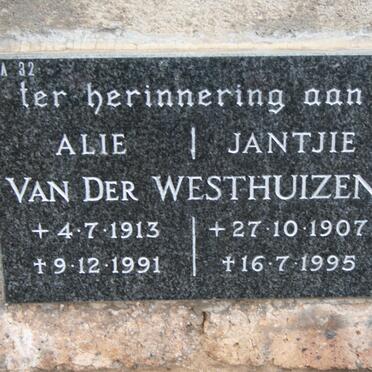 WESTHUIZEN Alie, van der 1913-1991 &amp; Jantjie 1907-1995