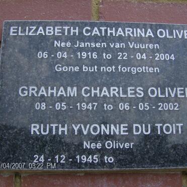 OLIVER :: JANSEN VAN RENSBURG :: DU TOIT