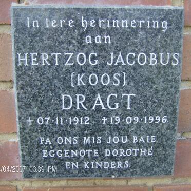 DRAGT Hertzog Jacobus 1912-1996