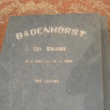 BADENHORST Esli Benjamin 1931-1966