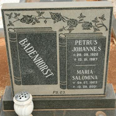BADENHORST Petrus Johannes 1922-1987 &amp; Maria Salomina 1923-2001