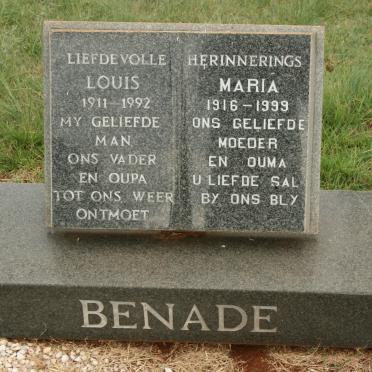 BENADE Louis 1911-1992 &amp; Maria 1916-1999