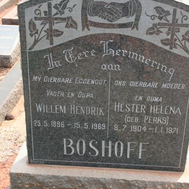 BOSHOFF Willem Hendrik 1896-1969 &amp; Hester Helena PERKS 1904-1971