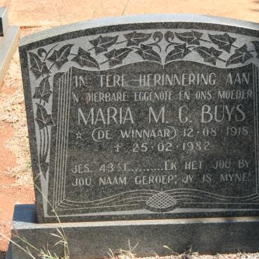 BUYS Maria M.C. nee DE WINNAAR 1918-1982
