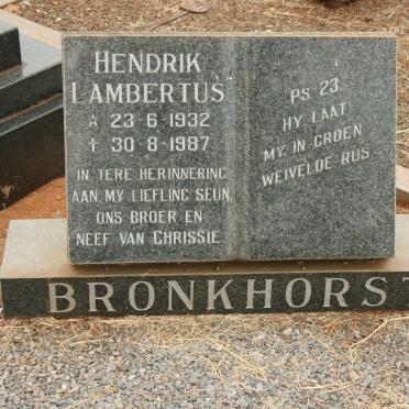 BRONKHORST Hendrik Lambertus 1932-1987
