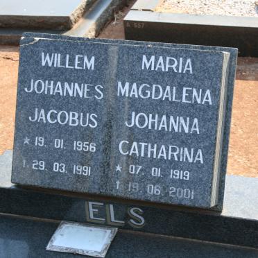 ELS Willem Johannes Jacobus 1956-1991 &amp; Maria Magdalena Johanna Catharina 1919-2001