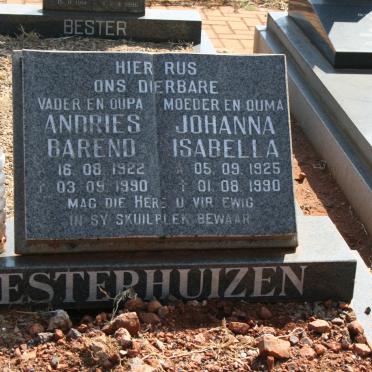 ESTERHUIZEN Andries Barend 1922-1990 &amp; Johanna Isabella 1925-1990