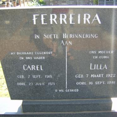 FERREIRA Carel 1918-1971 &amp; Lilla 1922-1981