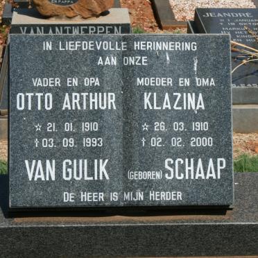GULIK Otto Arthur, van 1910-1993 &amp; Klazina SCHAAP 1910-2000