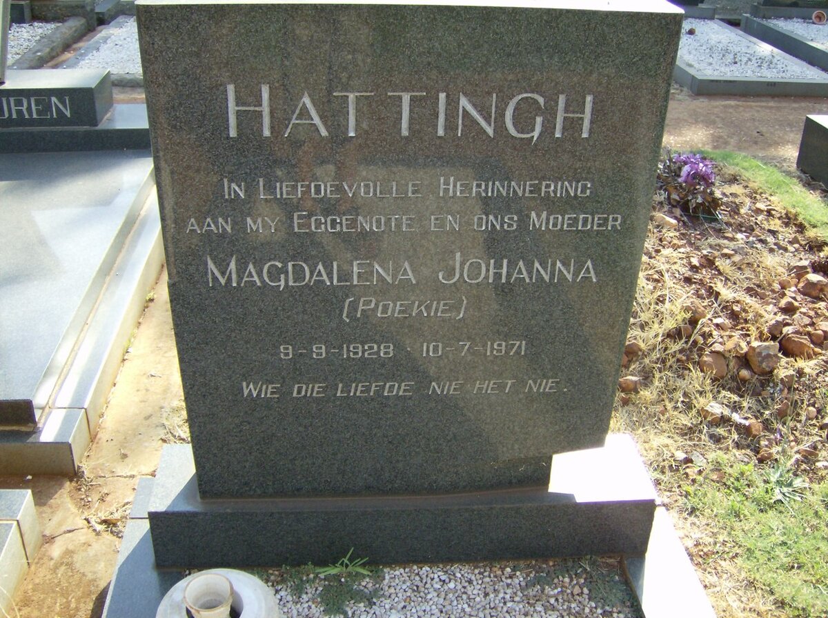 HATTINGH Magdalena Johanna 1928-1971