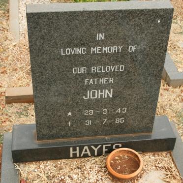 HAYES John 1943-1986
