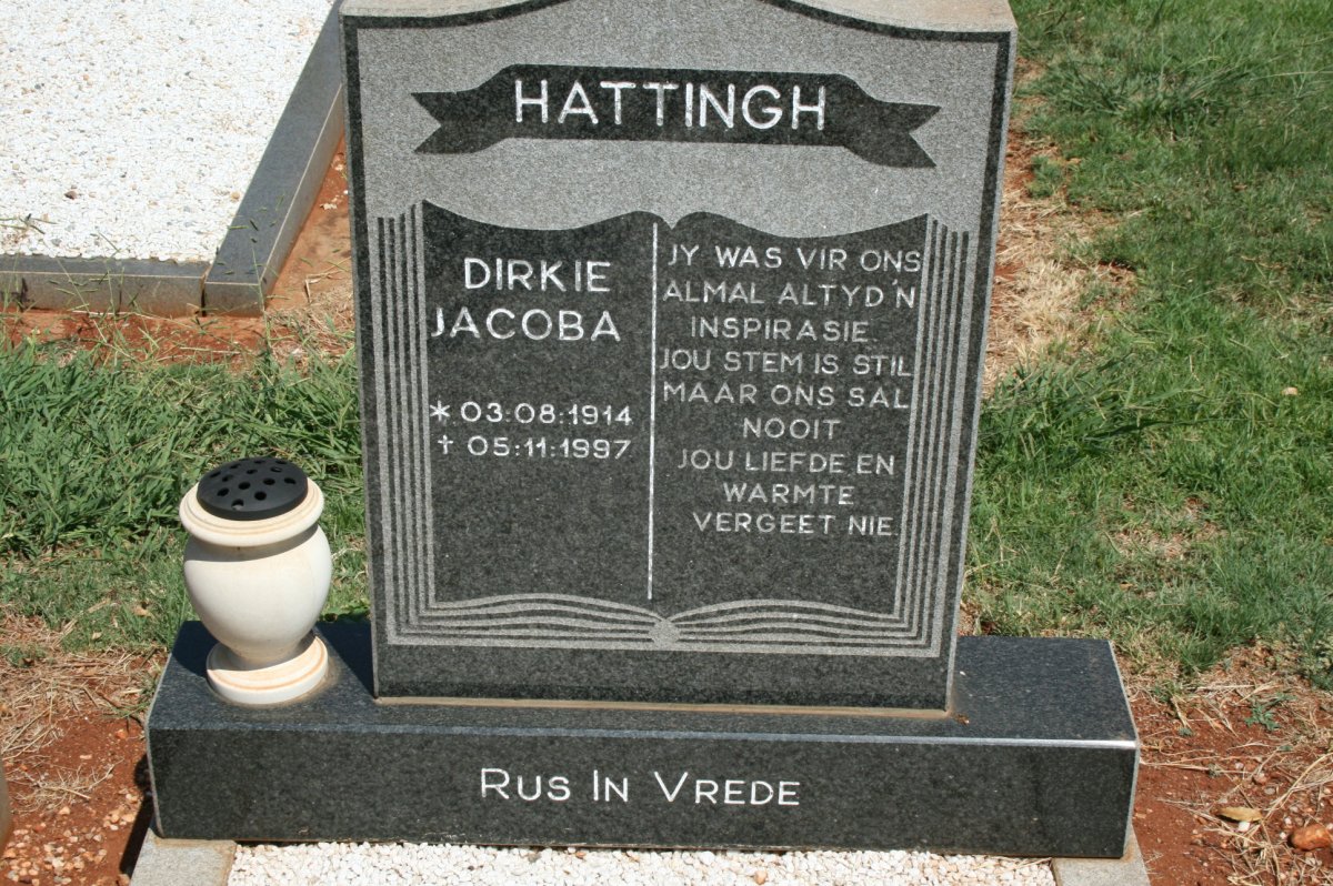HATTINGH Dirkie Jacoba 1914-1997